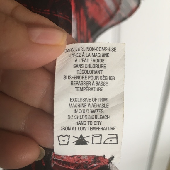 Addition Elle, Sheer blouse, Abstract Design, Red, White and Black - Picture 7 of 7